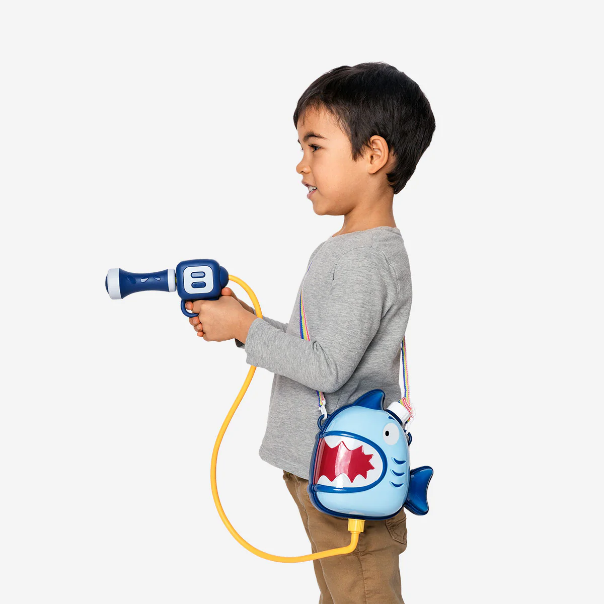Toy water pump with shark backback