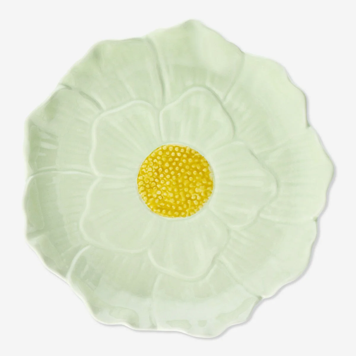 Green flower plate