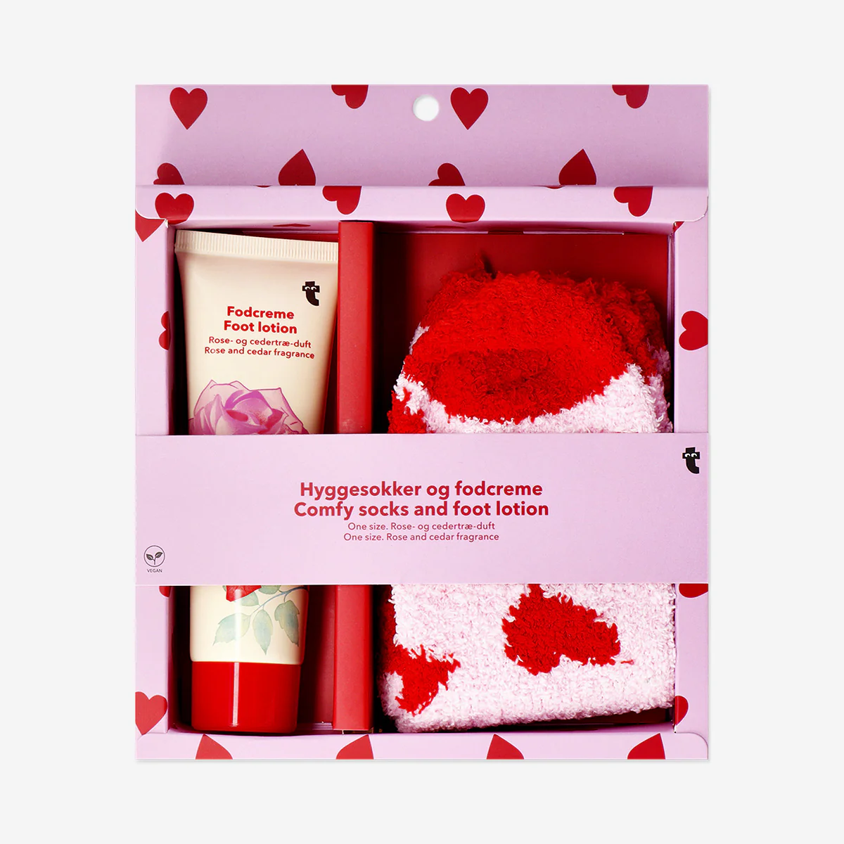 Comfy socks and foot lotion gift set - Rose and cedar fragrance
