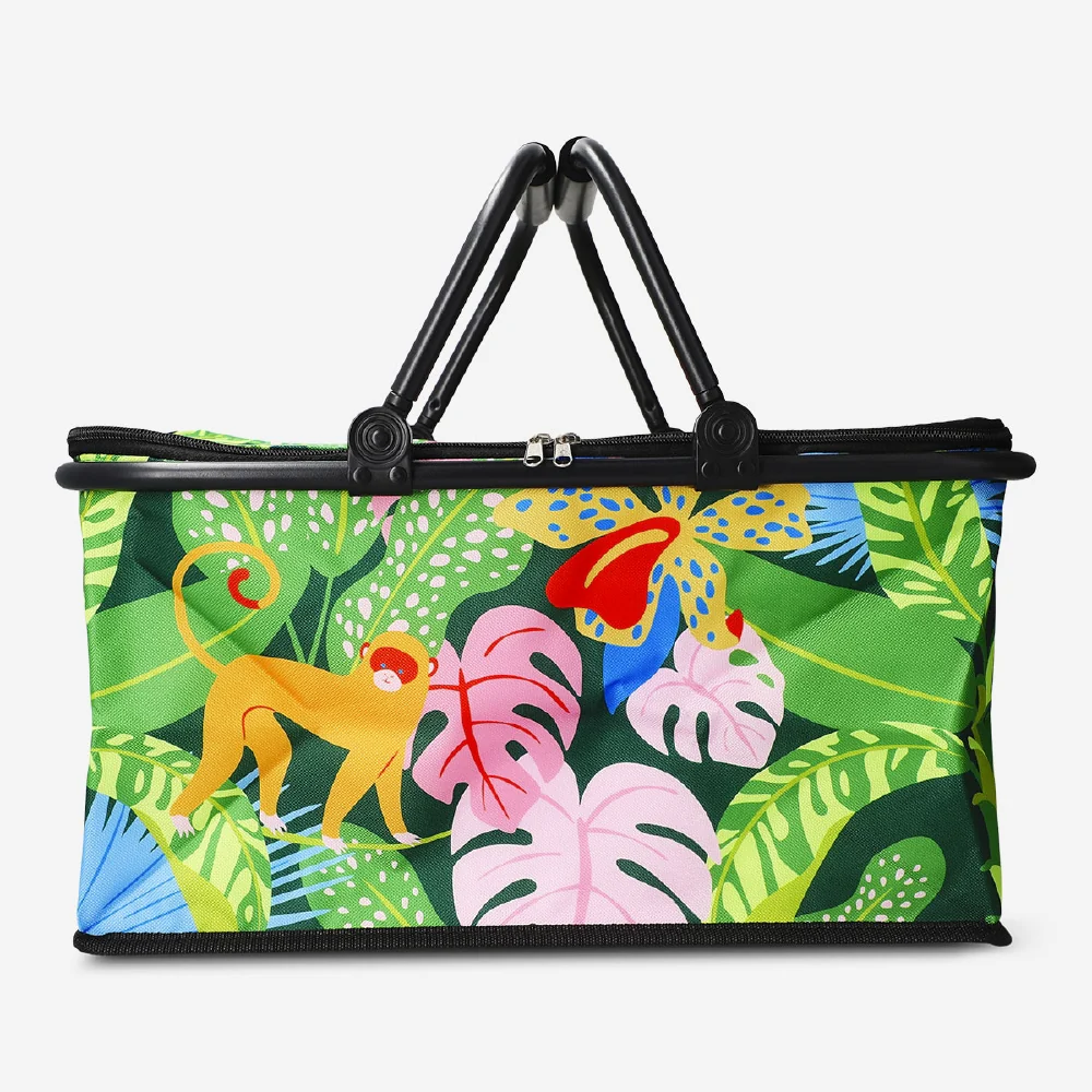 Cooler bag with tropical print - 45x26 cm