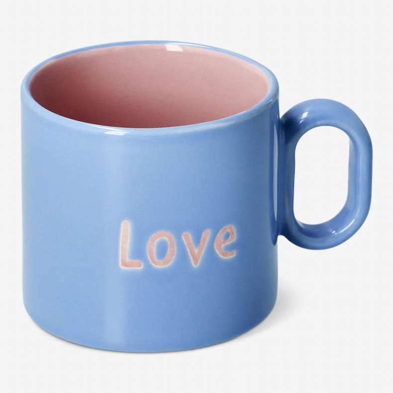 Designer Collection - Blue mug with text - 313 ml