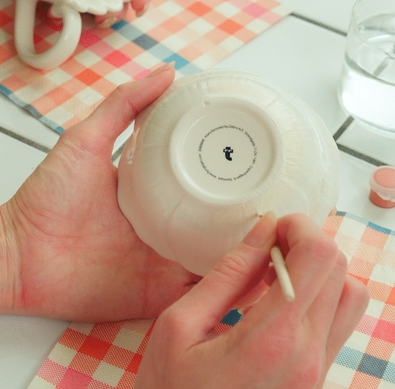 DIY ceramic flower mug with saucer