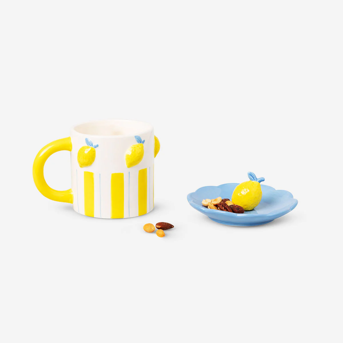 Mug with lemons and snack tray - 400 ml