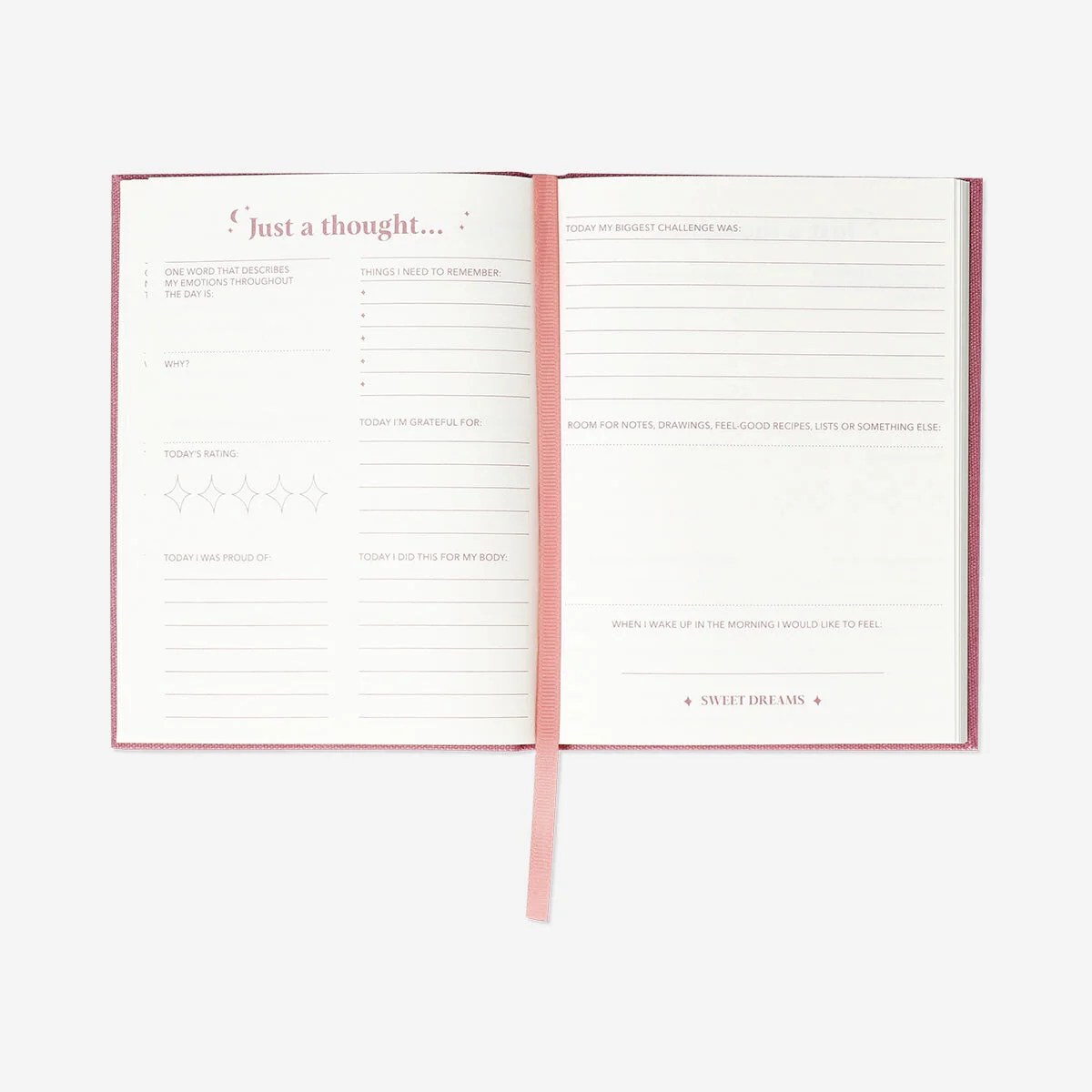 Bedtime diary with linen cover - English