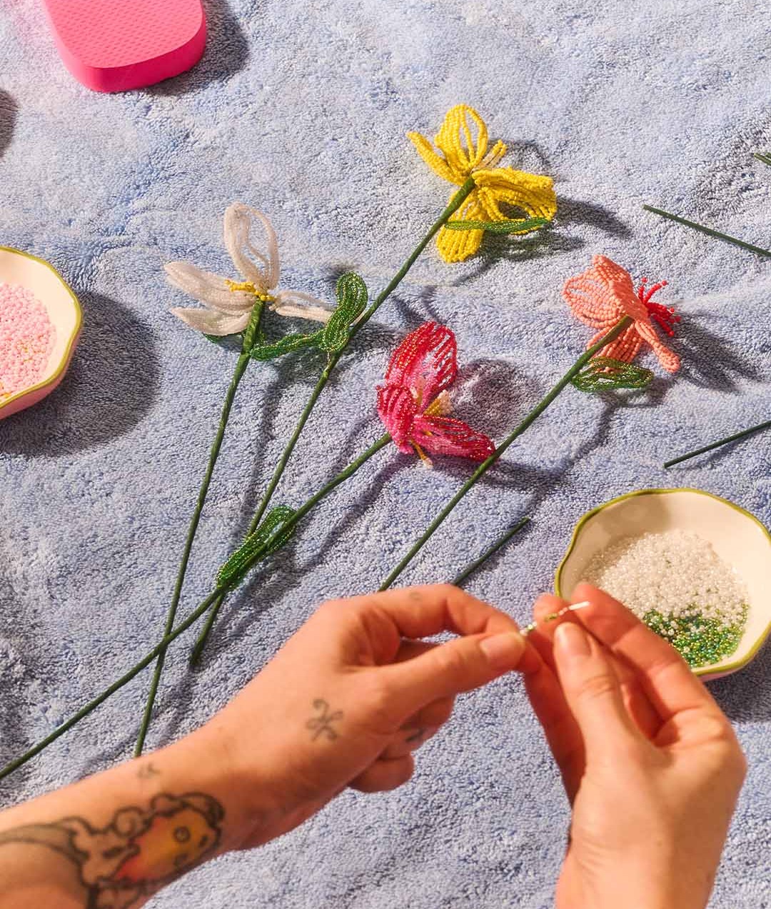 DIY beaded flowers