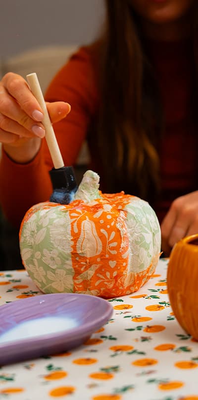 DIY decoupage pumpkin