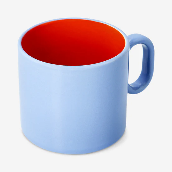 Designer Collection - Blue mug with oval handle - 313 ml