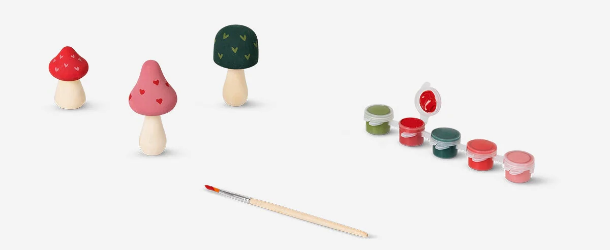DIY wooden mushrooms