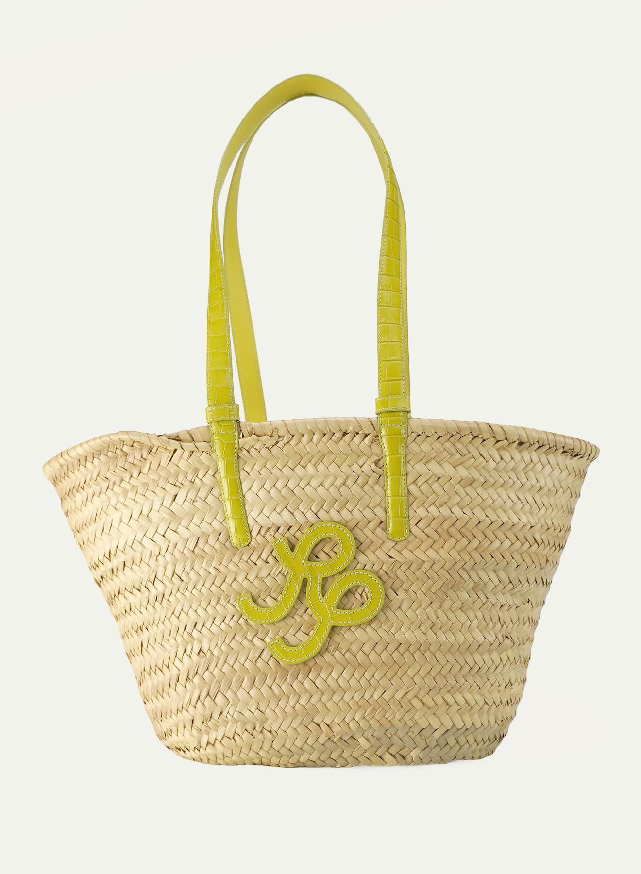 REJINA PYO - Croc Leather Embossed Basket Tote