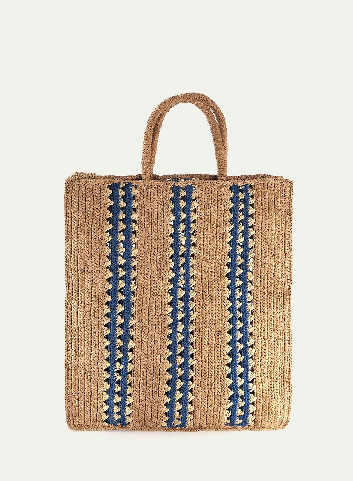 Mileno Striped Raffia Tote