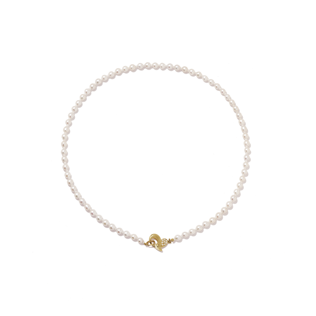 デュオハートベビーパールネックレス