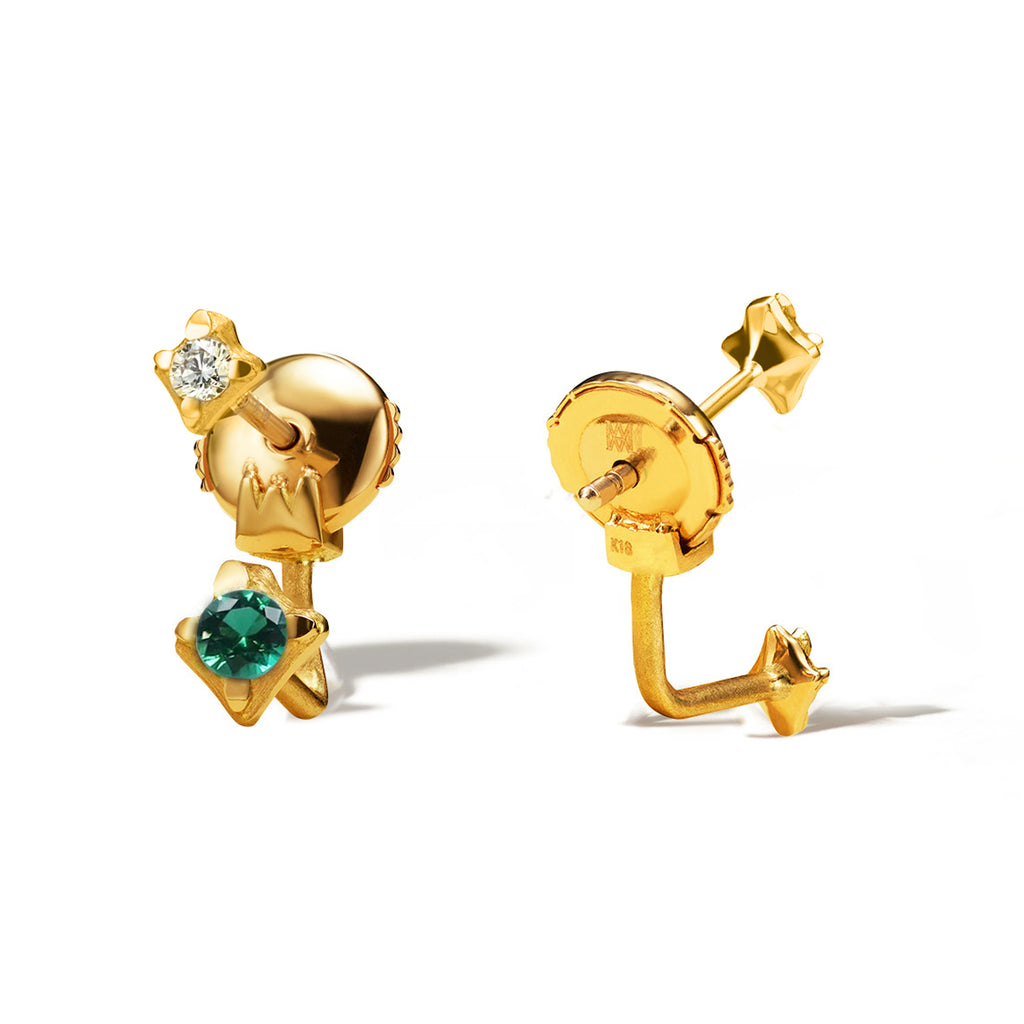 HANABIエメラルドダブルバックピアス