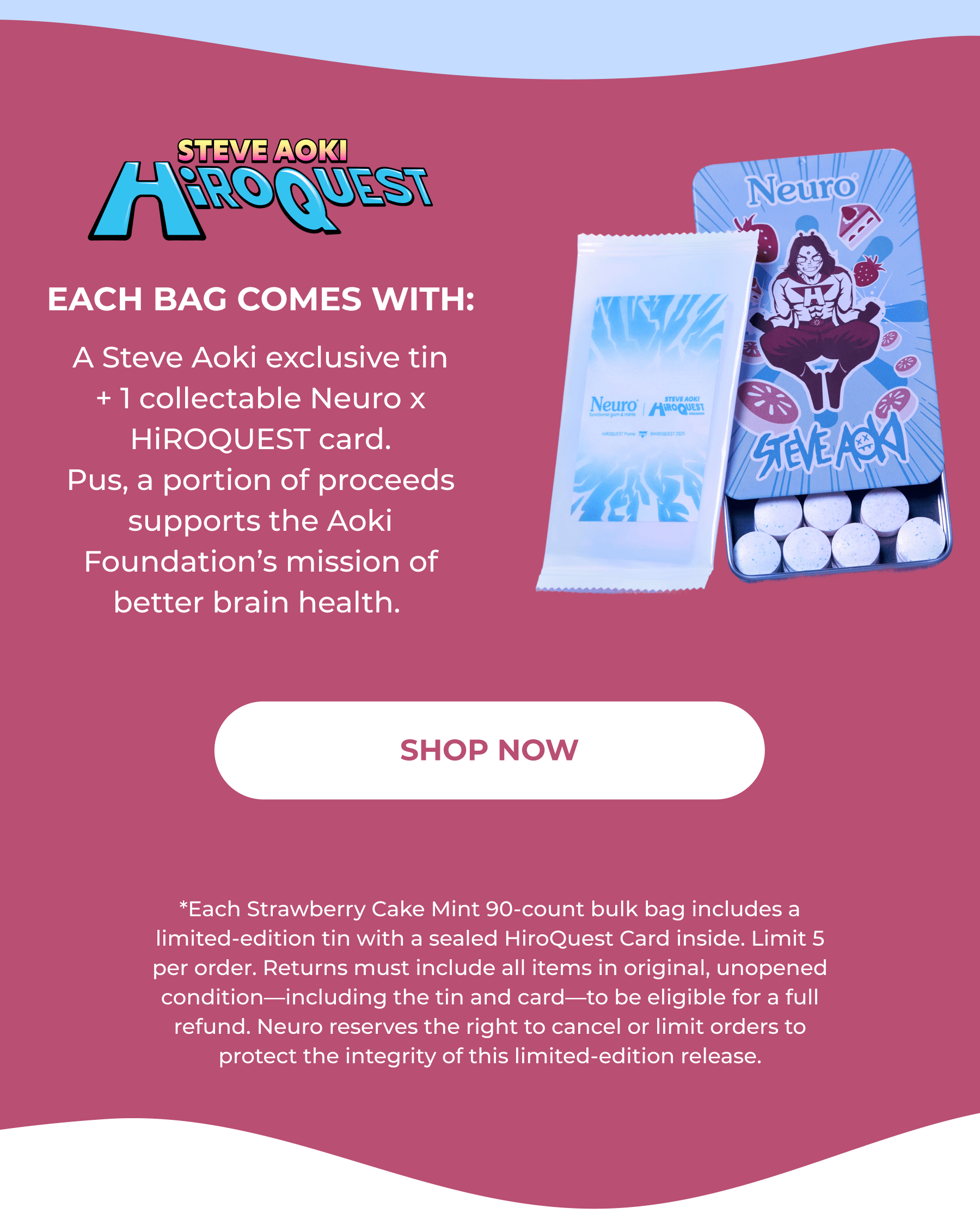 shop neuro x steve aoki energy and focus mints in strawberry cake flavor