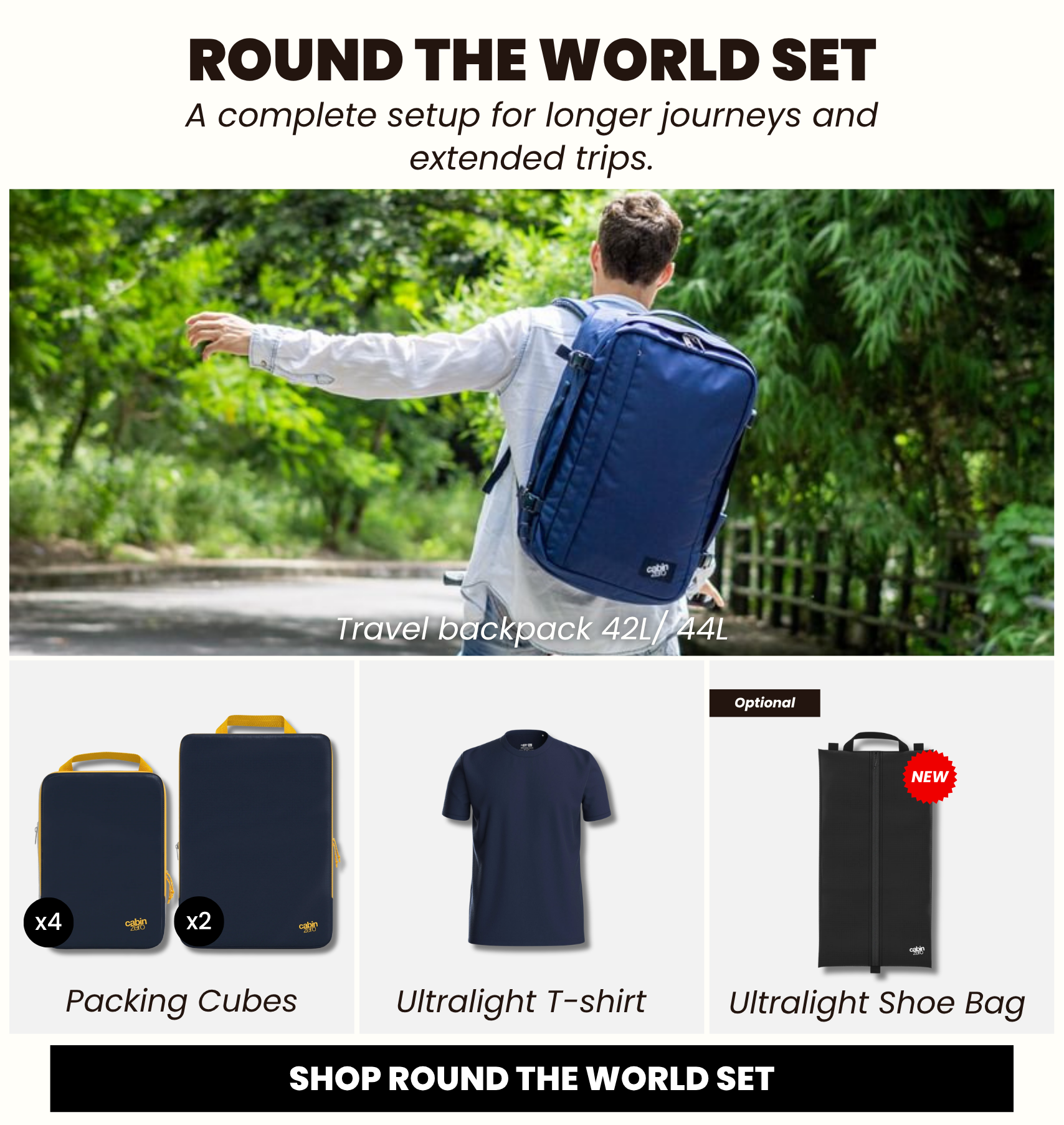 CabinZero backpack for long journeys and extended travel