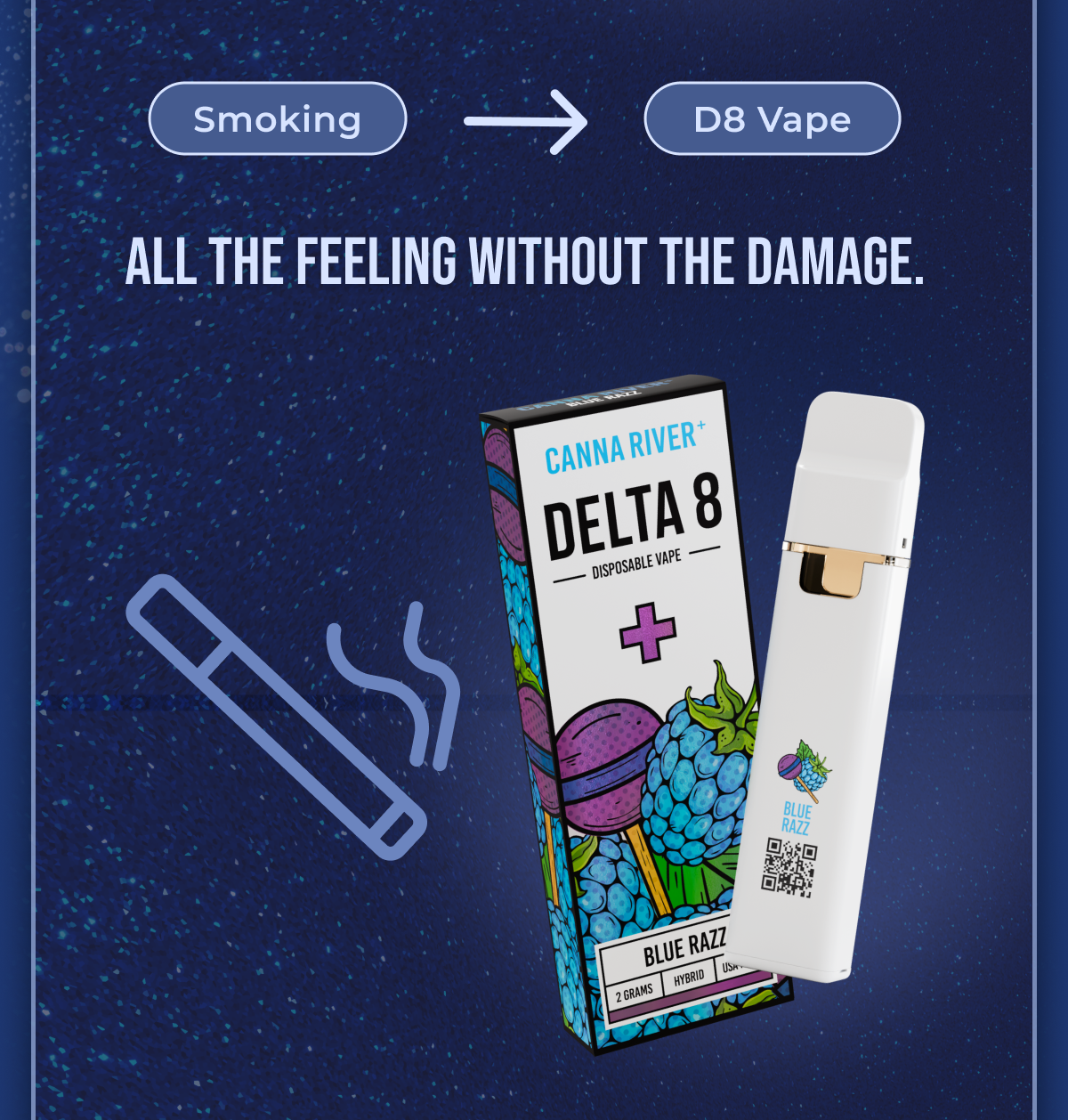 Smoking D8 Vape All the feeling without the damage.