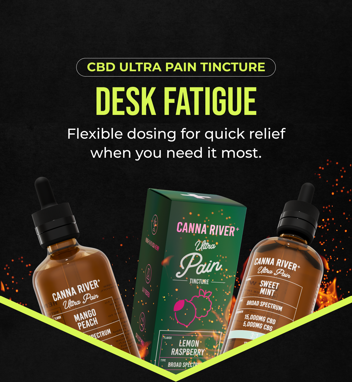 CBD ULTRA PAIN TINCTURE Desk Tension Flexible dosing for when soreness needs a little extra attention.