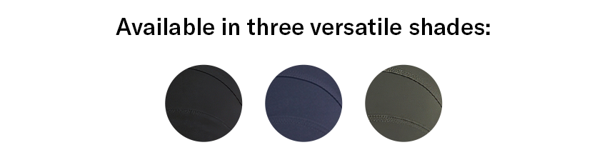 available in black. navy. army green.