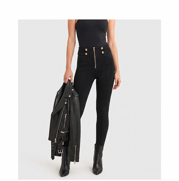 High waisted military fashion trouser