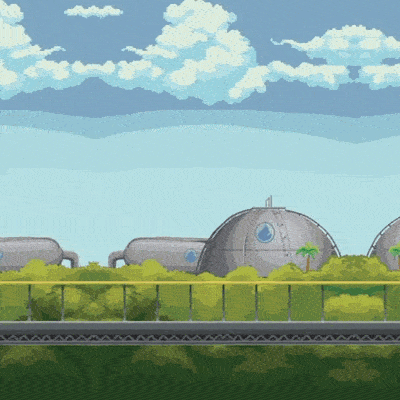 Rainburn Refinery, an industrial monstrosity scarring the lush jungle