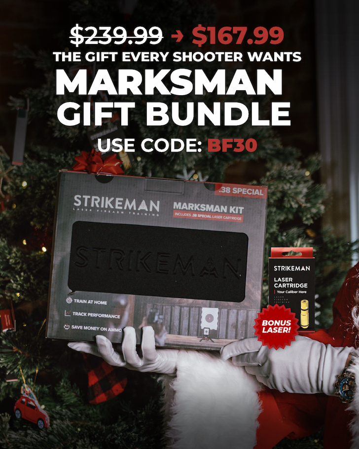 Original Price: 239.99, Current Price 167.99. The Gift Every Shooter Wants Marksman Gift Bundle Use Code: BFCM30 Product comes with a bonus laser cartridge image contains seasonal product photo of the marksman gift bundle