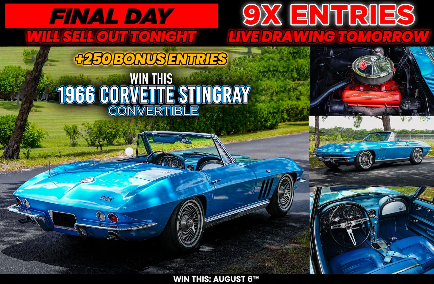 Win This 1966 Corvette TOMORROW!
