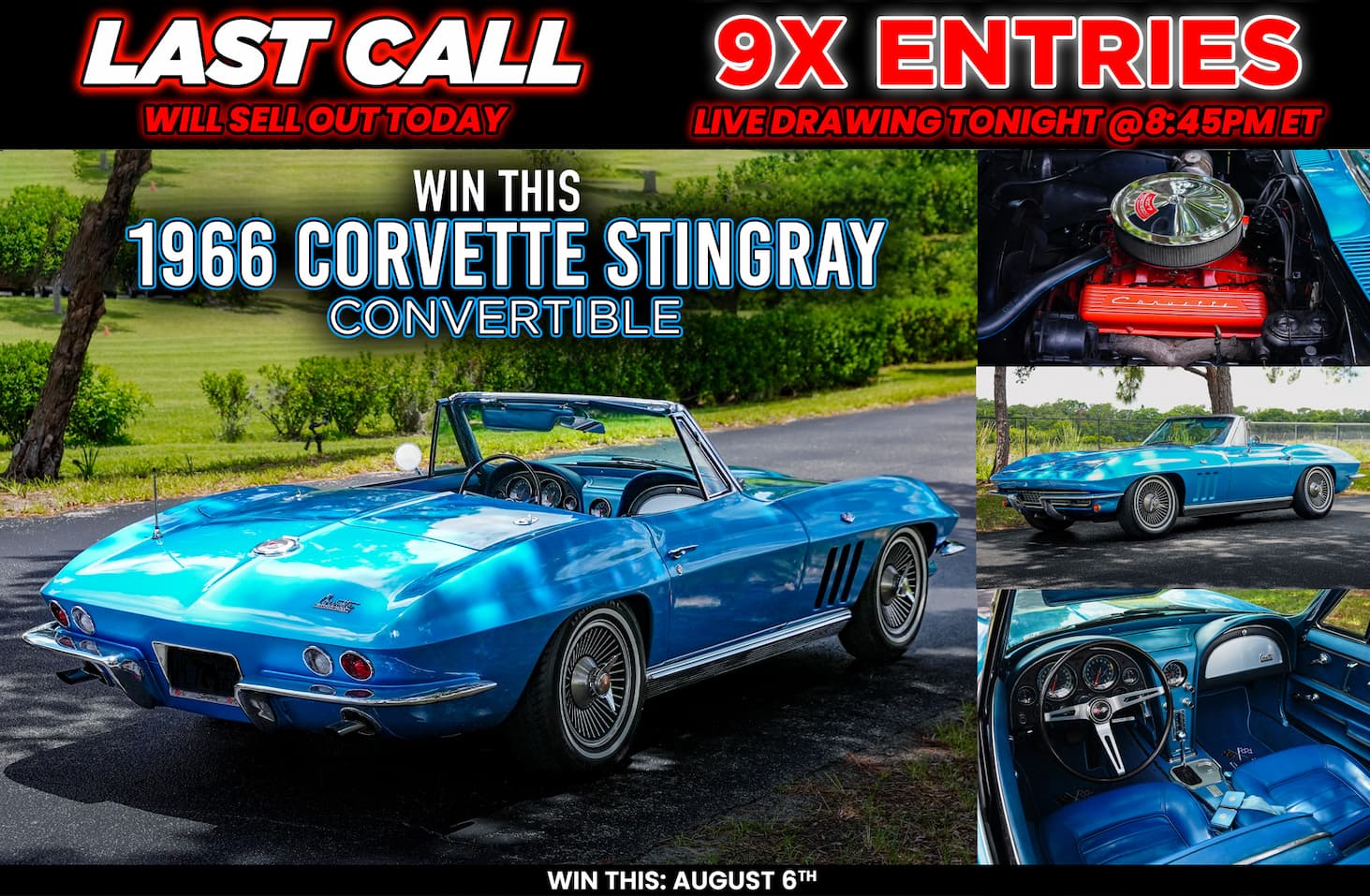 Win This 1966 Corvette TOMORROW!