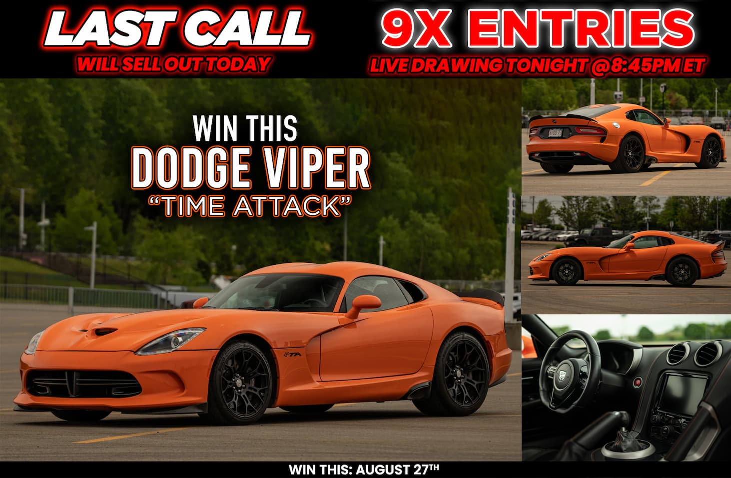 Win This Dodge Viper T/A TONIGHT!