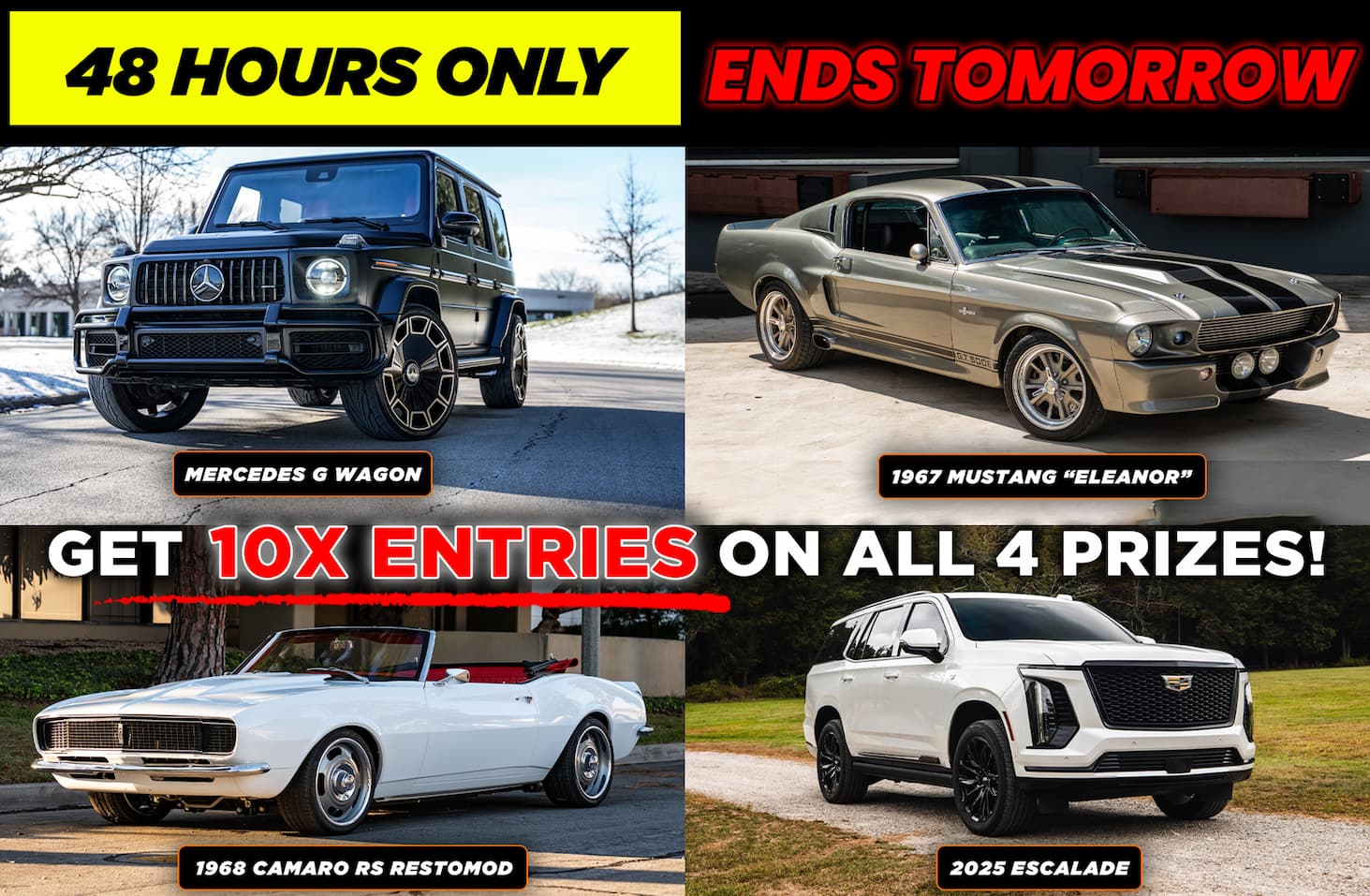 4 Prizes. 1 Price. 10X Tickets.