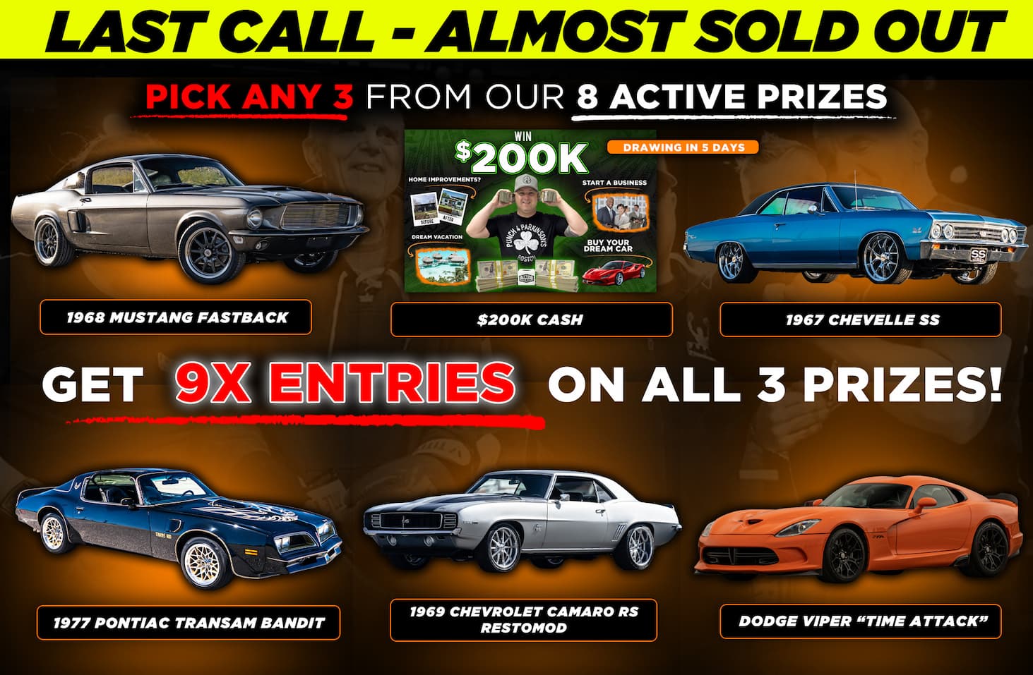 Pick Any 3 Prizes & Get 9X Tickets