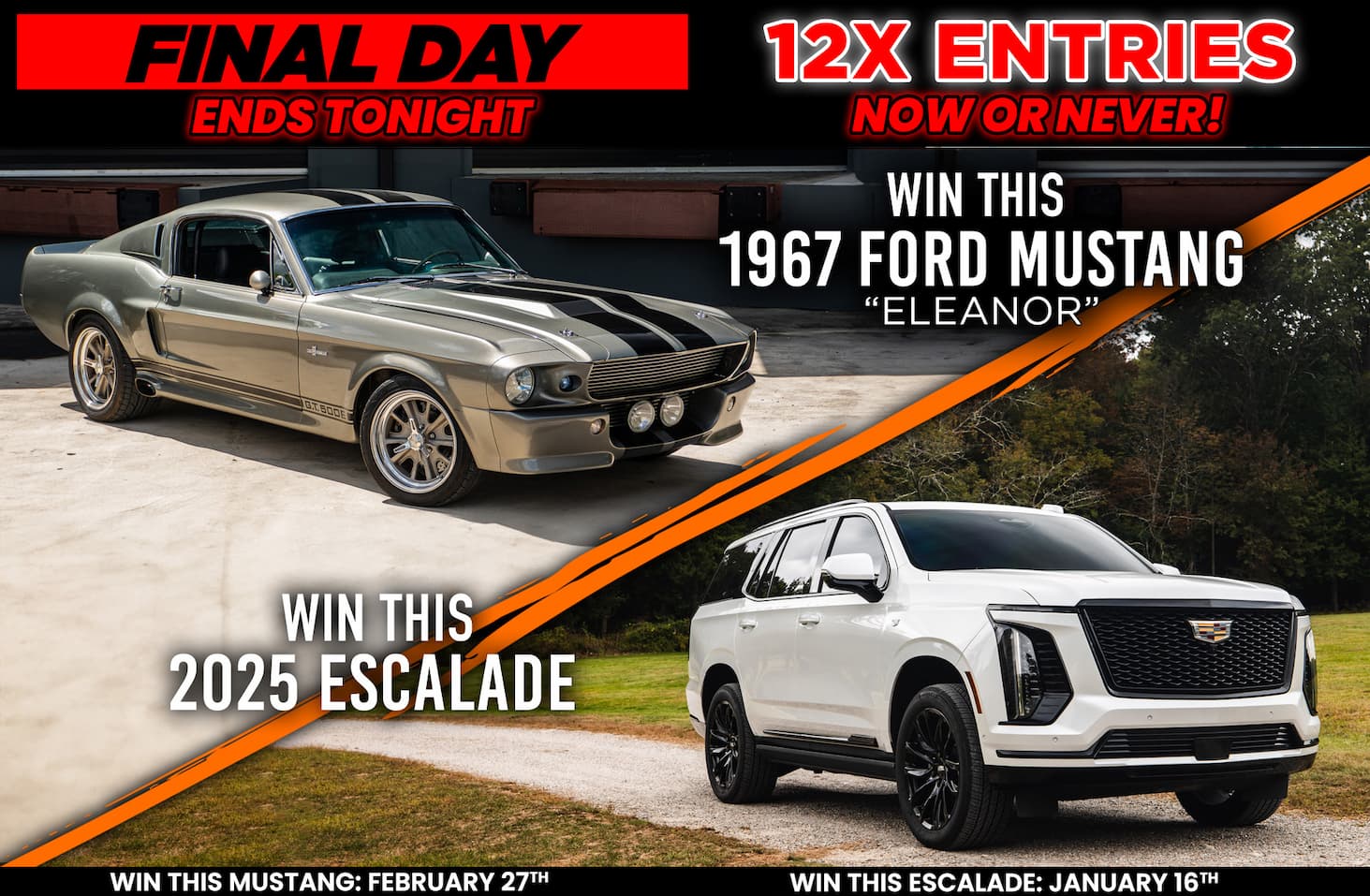 Win This Ferrari F8 & 2025 Escalade