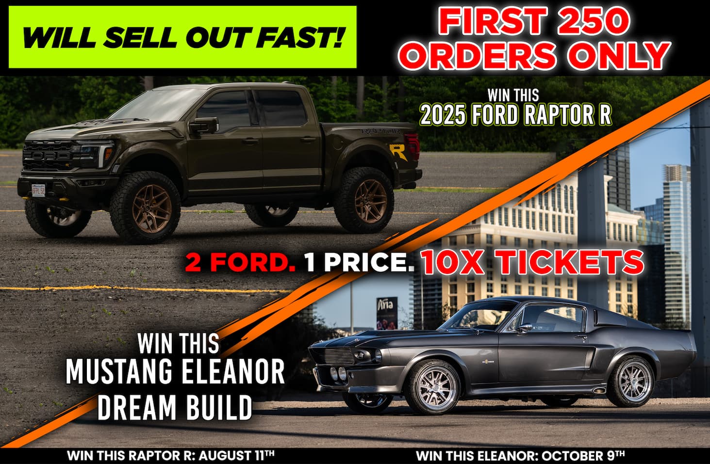 Win This 2025 Raptor R + 1967/68 Mustang Eleanor