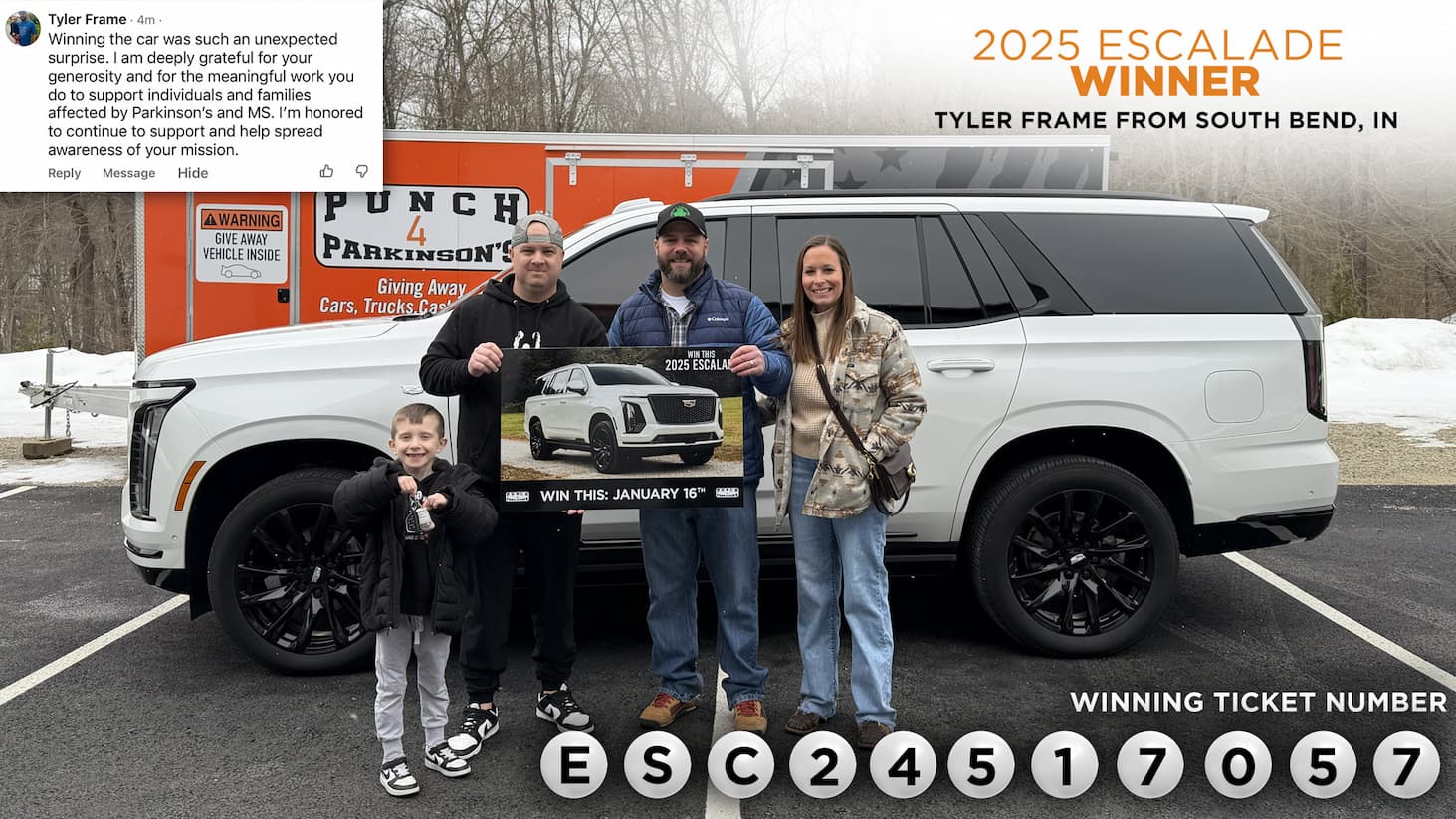 Previous 2025 Escalade Winner