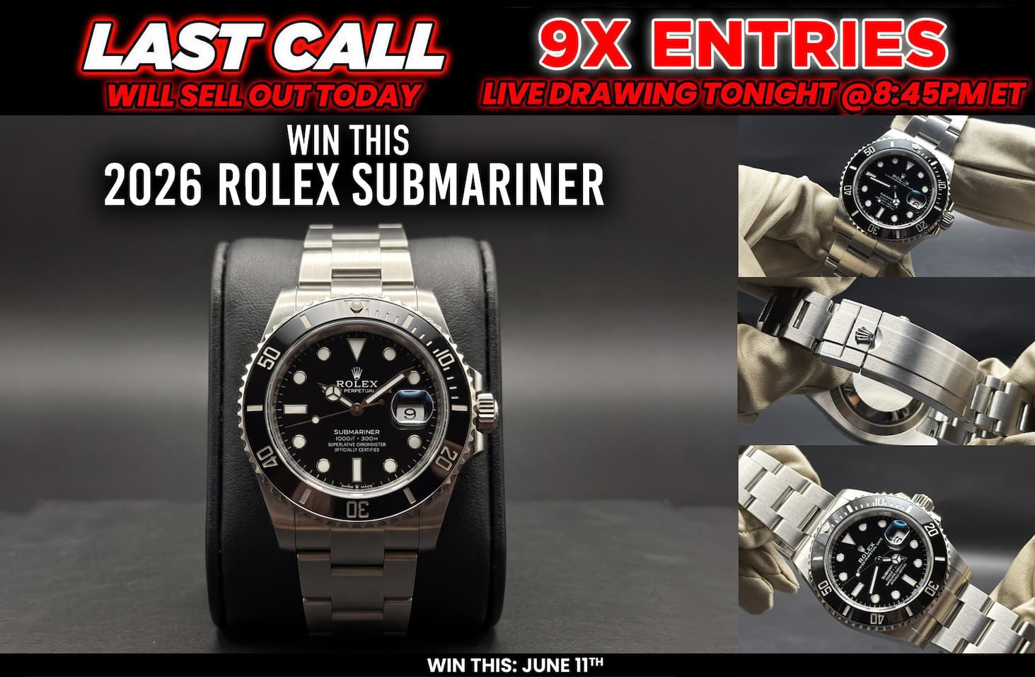 Win This 2026 Rolex Submariner TONIGHT!