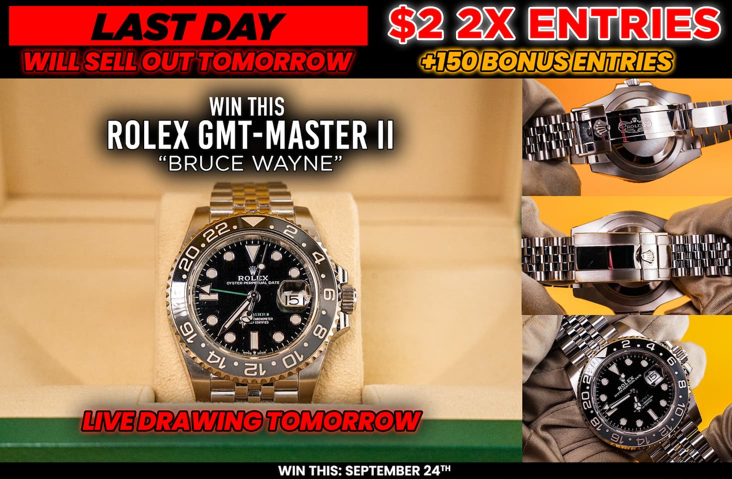 Win This 2026 Rolex GMT-Master ll "Bruce Wayne"