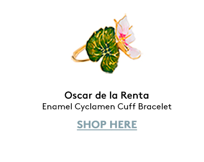 Enamel Cyclamen Cuff Bracelet
