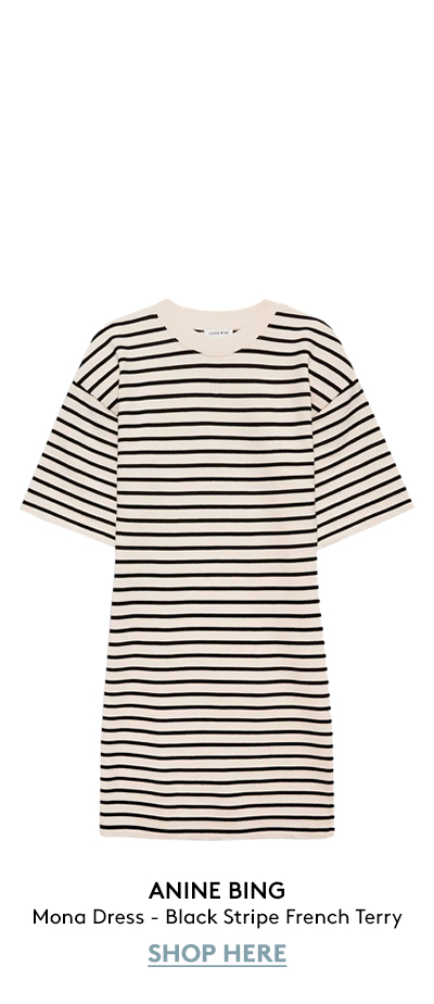 Mona Dress - Black Stripe French Terry
