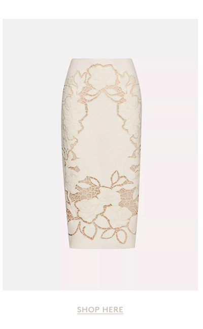 English Rose Cutout Tweed Skirt