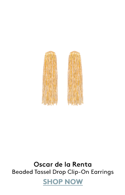 Beaded Tassel Drop Clip-On Earrings