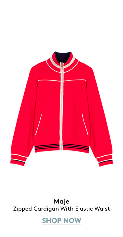 Zipped Cardigan With Elastic Waist Zipped Cardigan With Elastic Waist