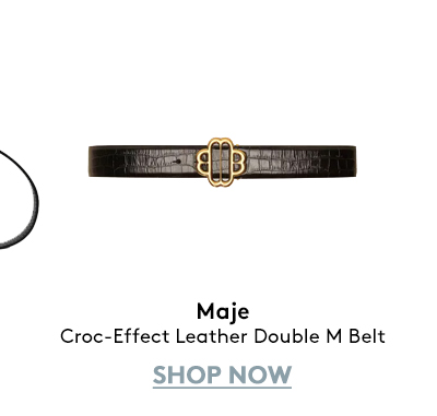 Maje Croc-Effect Leather Double M Belt Maje Croc-Effect Leather Double M Belt