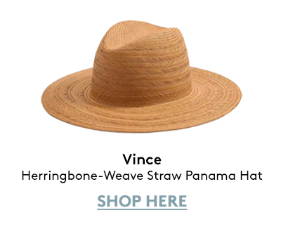 Herringbone-Weave Straw Panama Hat