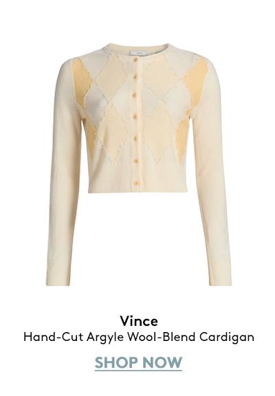 Hand-Cut Argyle Wool-Blend Cardigan