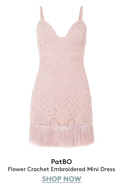 Flower Crochet Embroidered Mini Dress