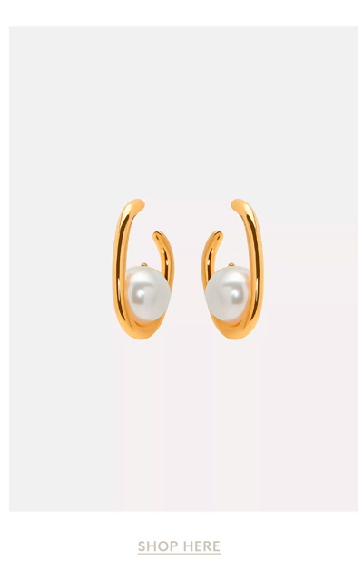 Pearl O Hoop Earrings