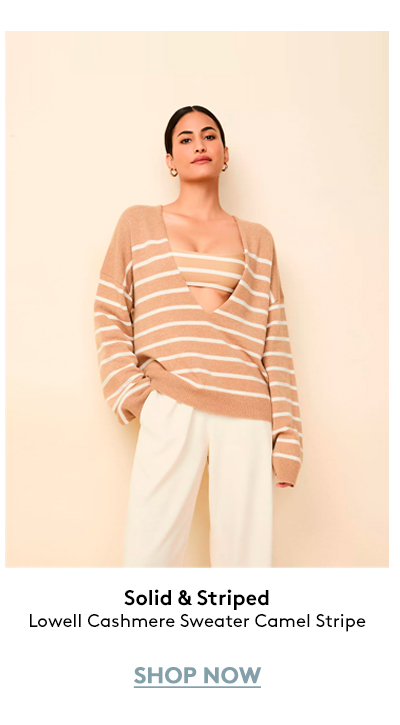 Lowell Cashmere Sweater Camel Stripe