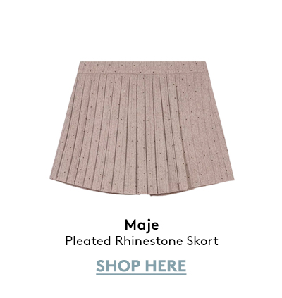 Pleated Rhinestone Skort