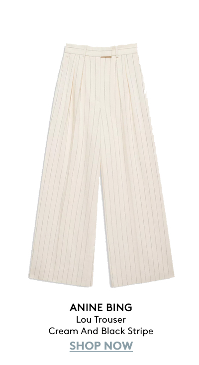 ANINE BING Lou Trouser - Cream And Black Stripe ANINE BING Lou Trouser - Cream And Black Stripe