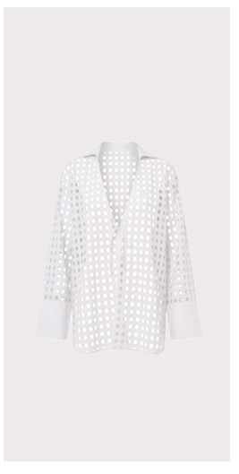 Jaclyn Tunic Classic Eyelet Optic White