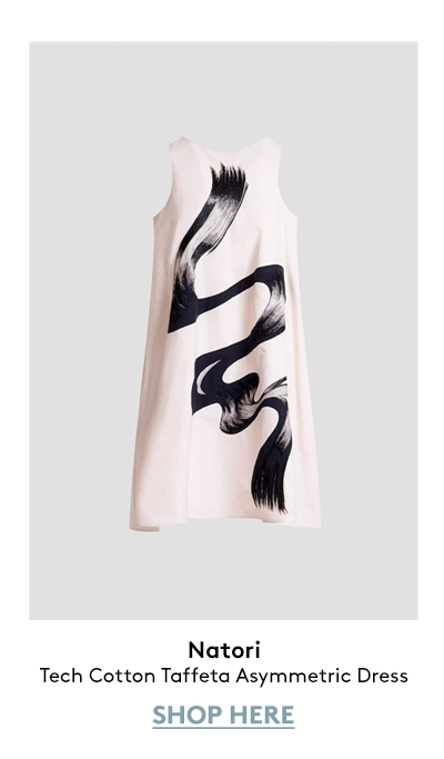 Tech Cotton Taffeta Asymmetric Dress