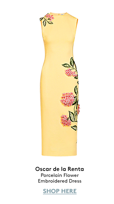 Porcelain Flower Embroidered Dress